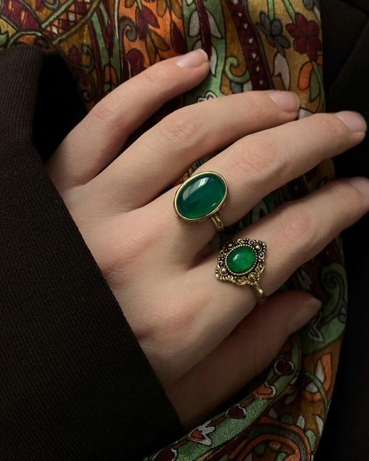 Two antique and vintage jade rings