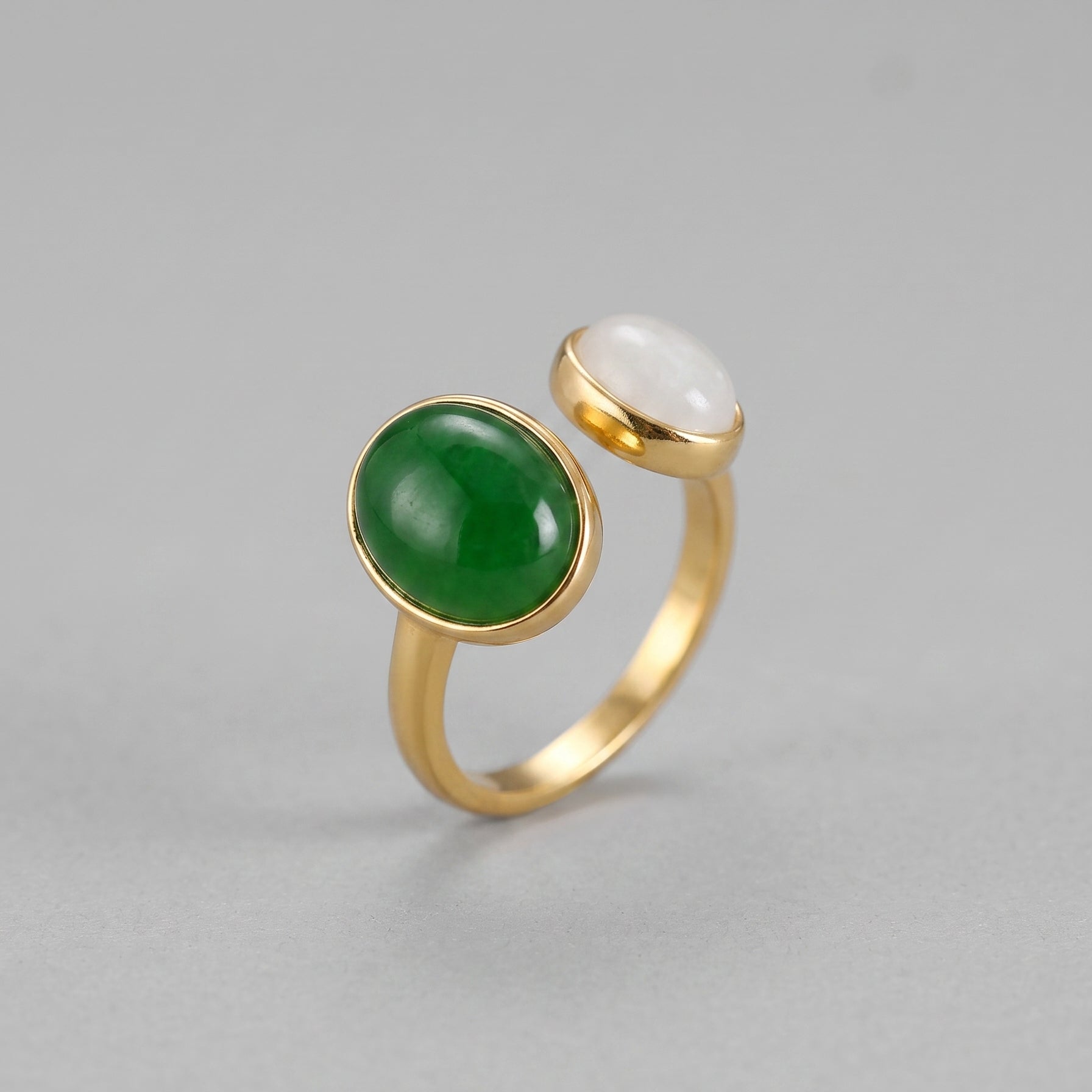 Duet — Green Jade Ring