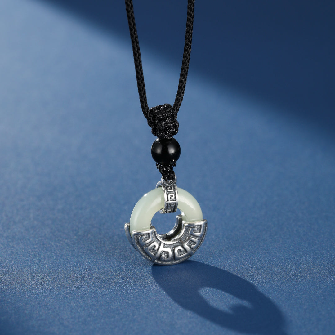 Men's Jade and Obsidian Necklace – Ancient Balance, Sterling Silver