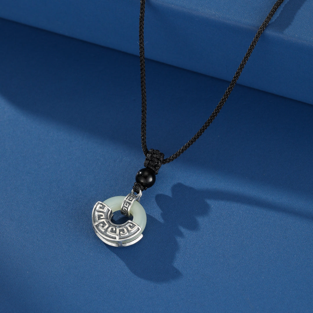 Men's Jade and Obsidian Necklace – Ancient Balance, Sterling Silver