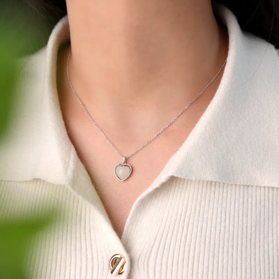 Jade Necklace – Awakening Heart, Silver