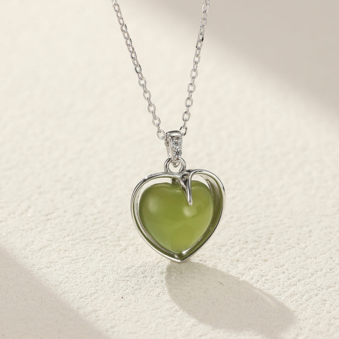 Jade Necklace – Awakening Heart, Silver