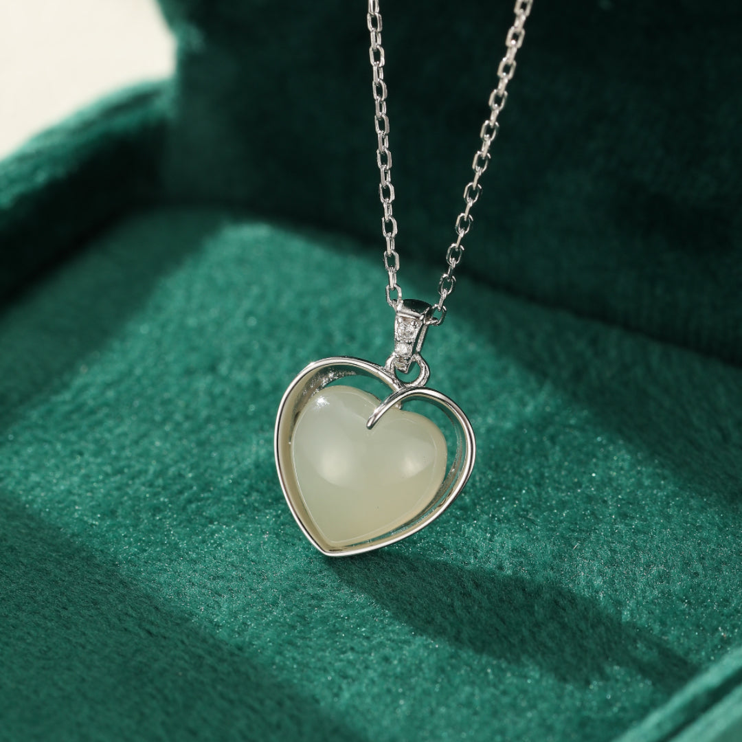 Jade Necklace – Awakening Heart, Silver