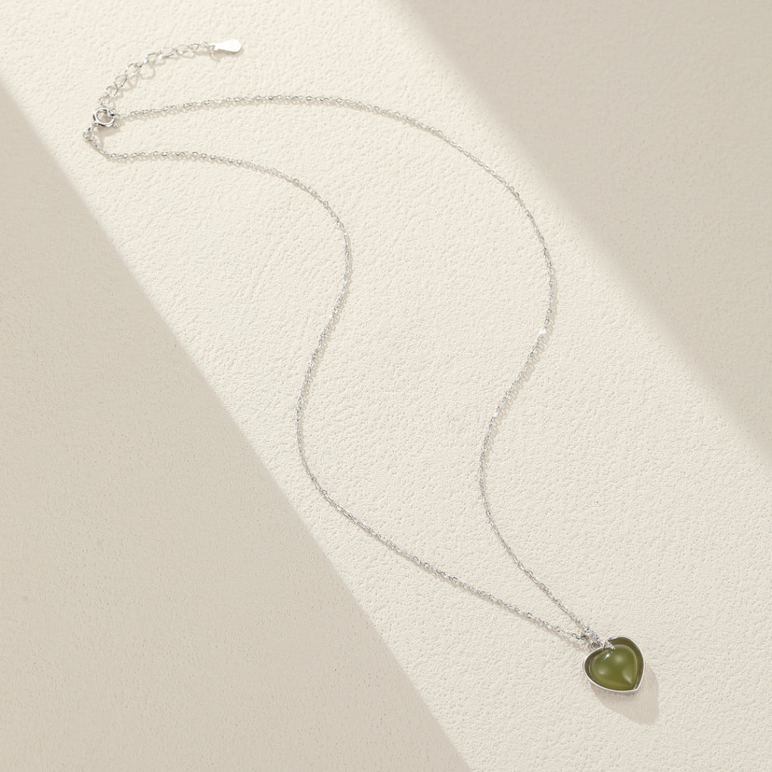 Jade Necklace – Awakening Heart, Silver