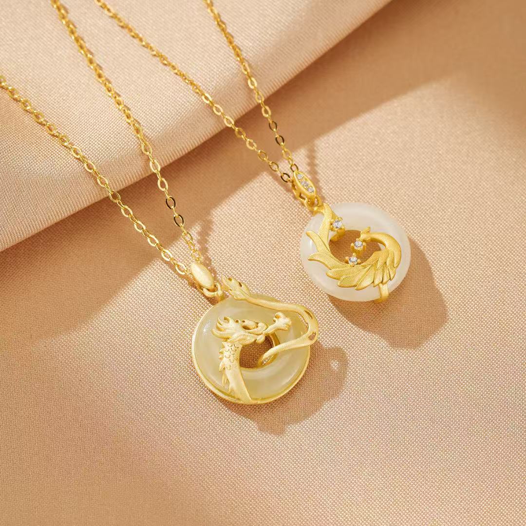 Jade Couple Necklace – Sacred Union, Gold Plated Silver