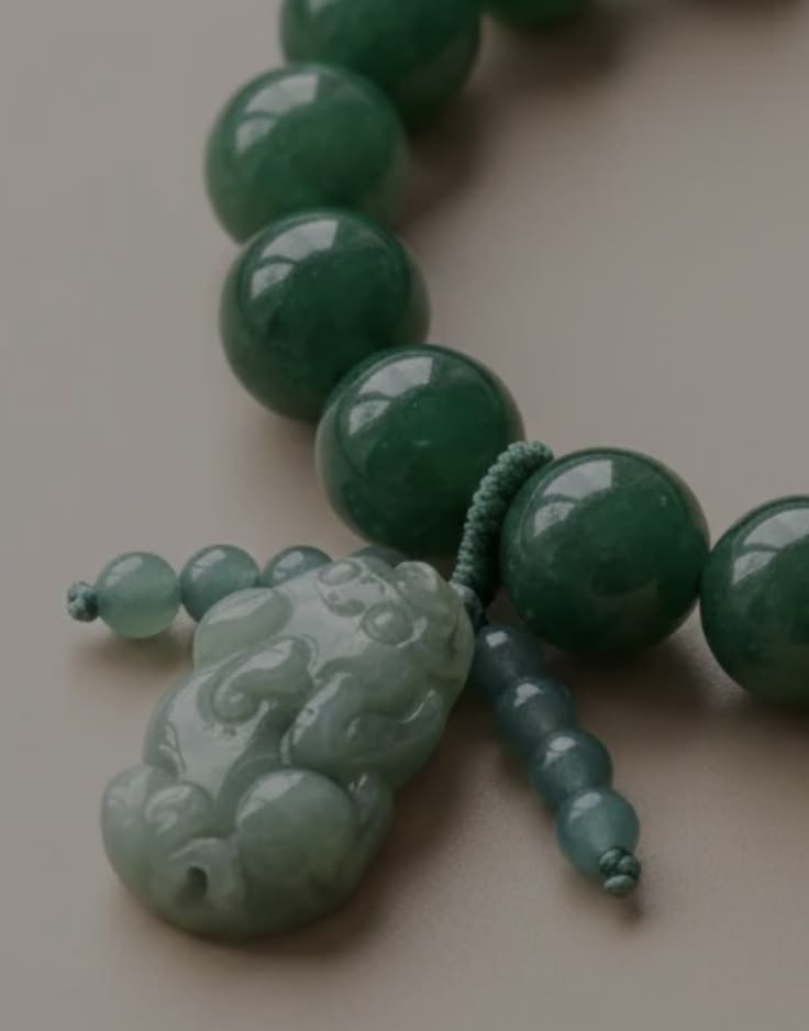Jade bead bracelet