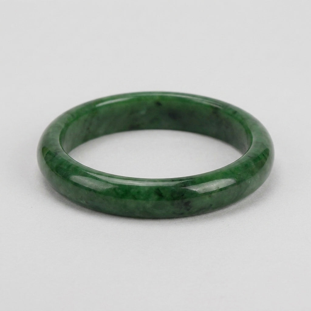Deep Reserve — Green Jade Bangle Bracelet