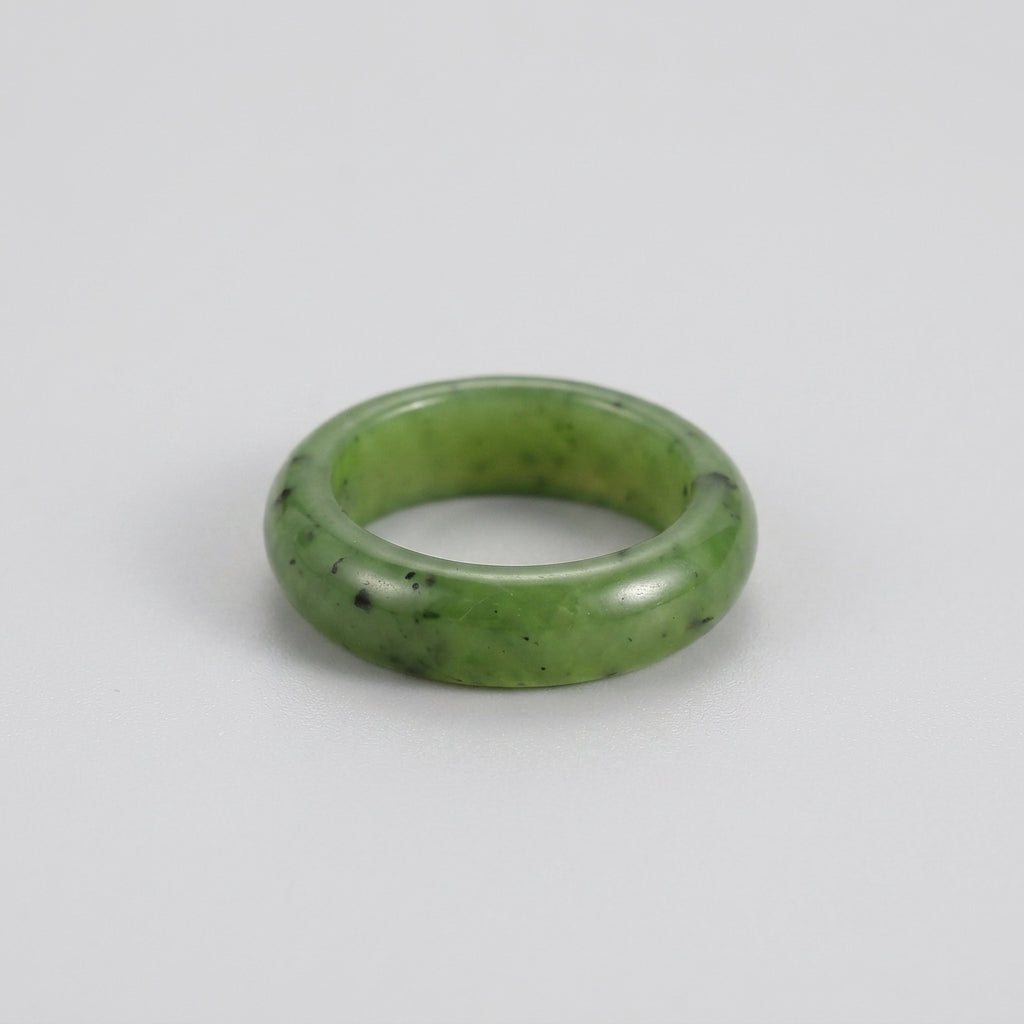Silent Strength — Green Jade Band Ring