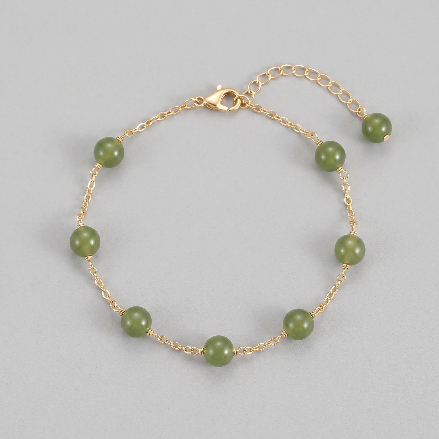 Hearthside — Green Jade Link Bracelet