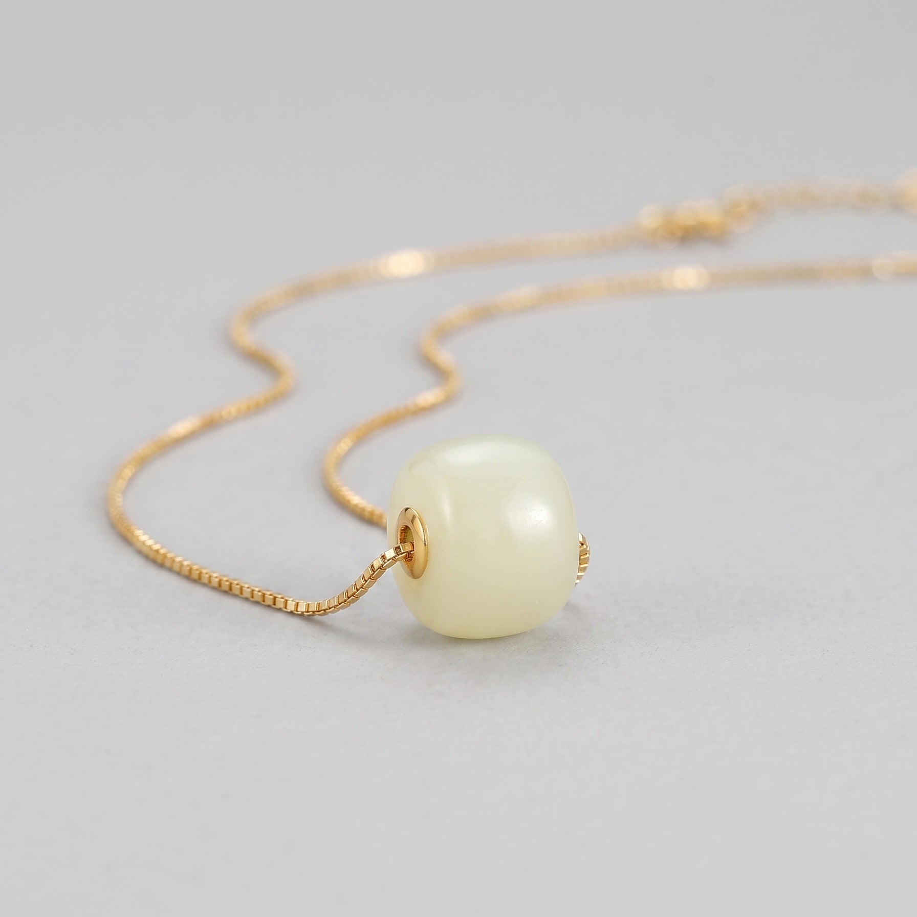 North Star — Light Green Jade Pendant Necklace