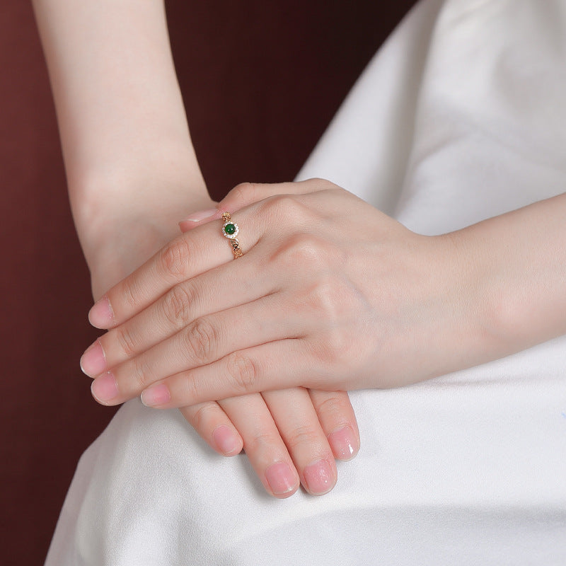 Windfall — Green Jade Coin Ring