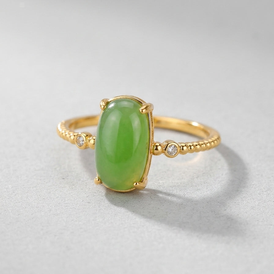 Orchard — Green Jade Cabochon Ring