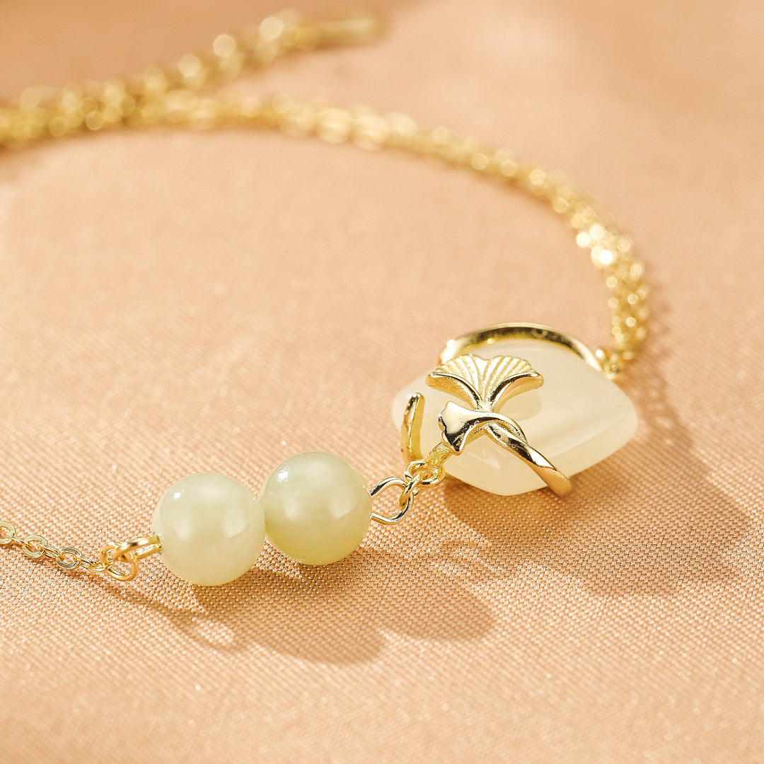Jade Bracelet – Heart Awakening, Gold Plated Silver