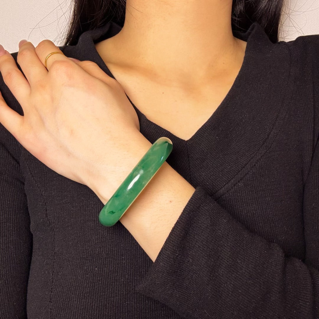Jade Bangle Bracelet – Gentle Awakening