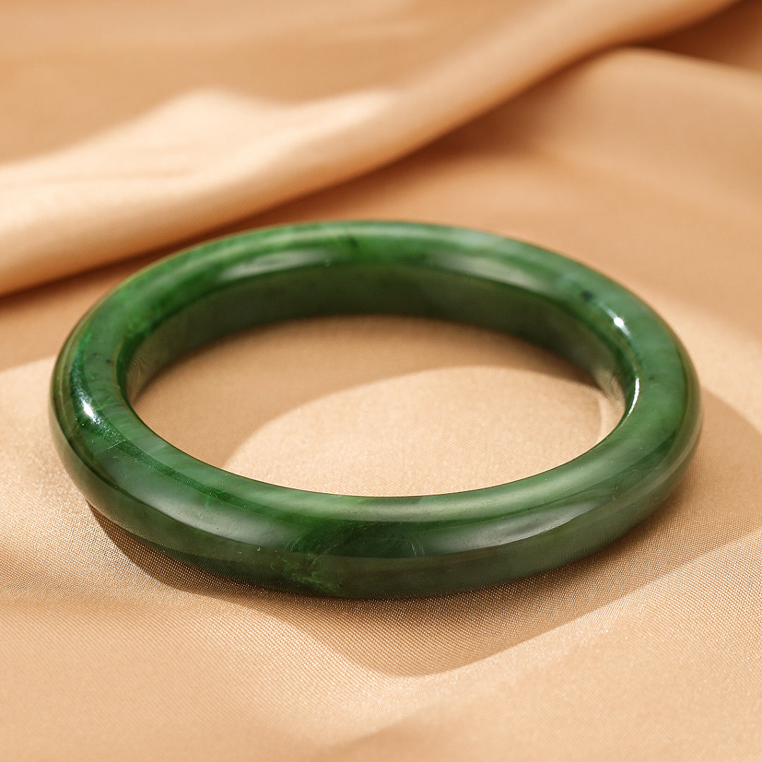 Jade Bangle Bracelet – Forest Green