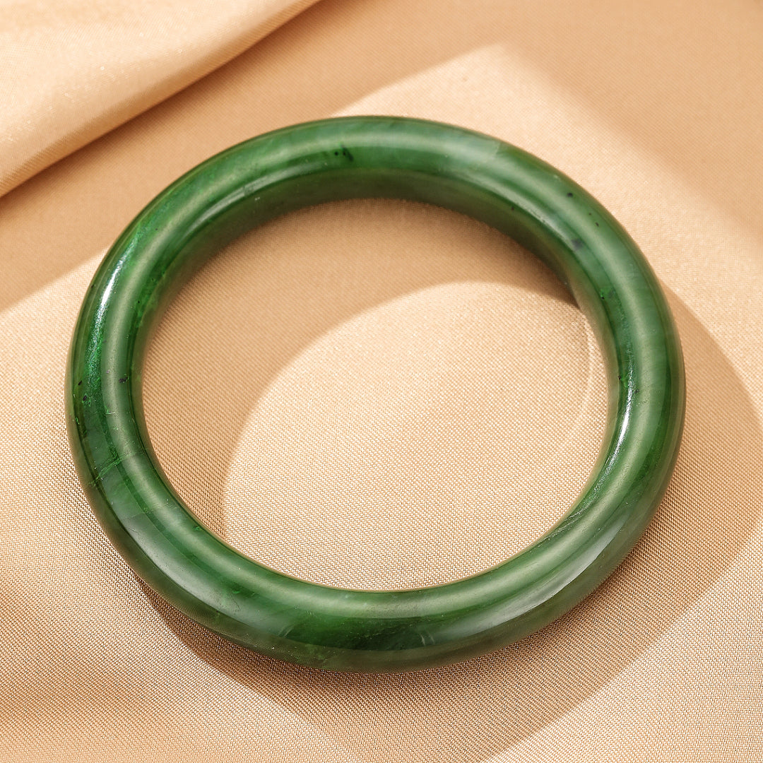 Jade Bangle Bracelet – Forest Green