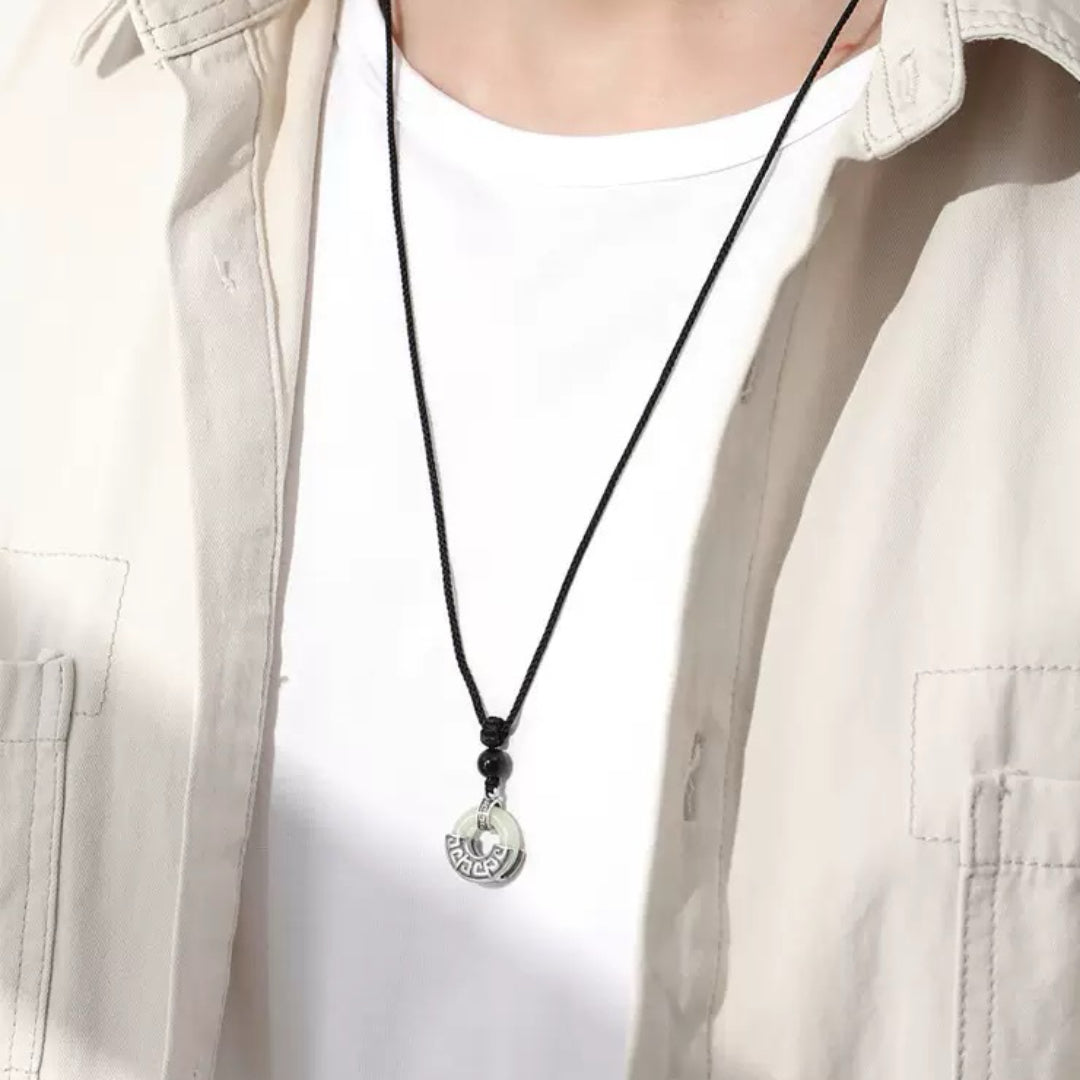 Men's Jade and Obsidian Necklace – Ancient Balance, Sterling Silver