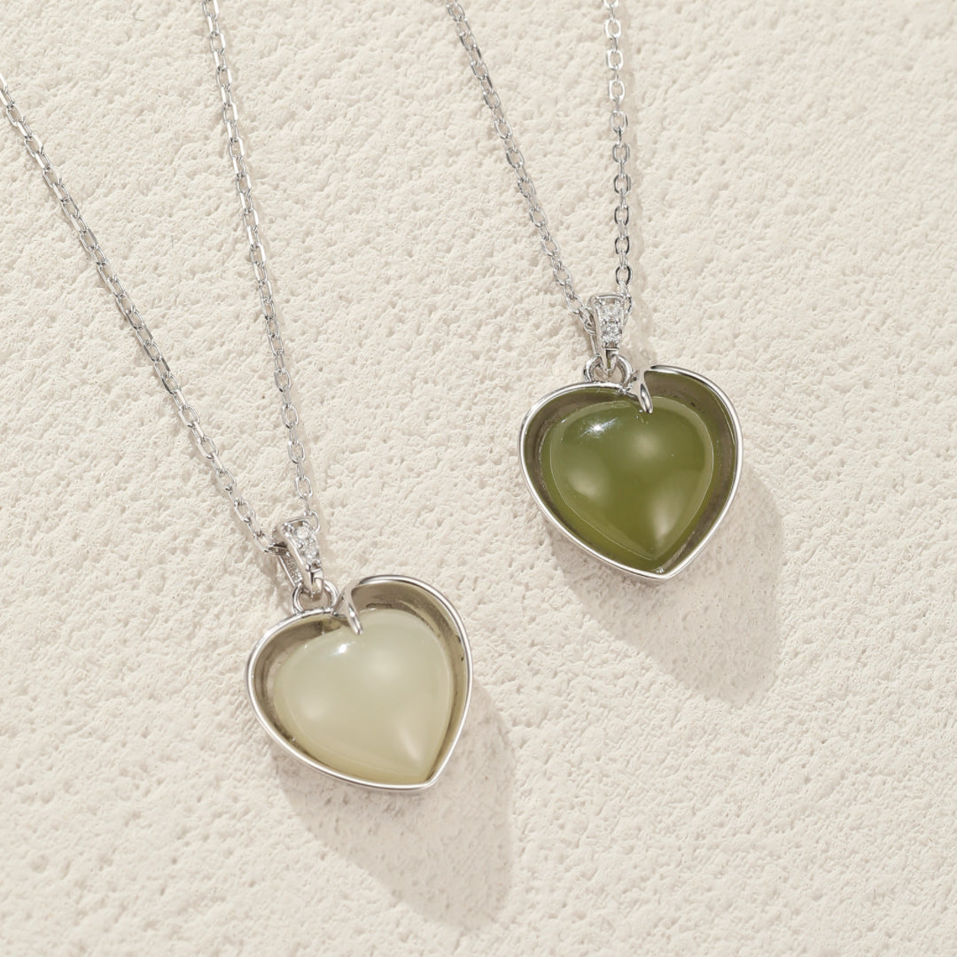 Jade Necklace – Awakening Heart, Silver