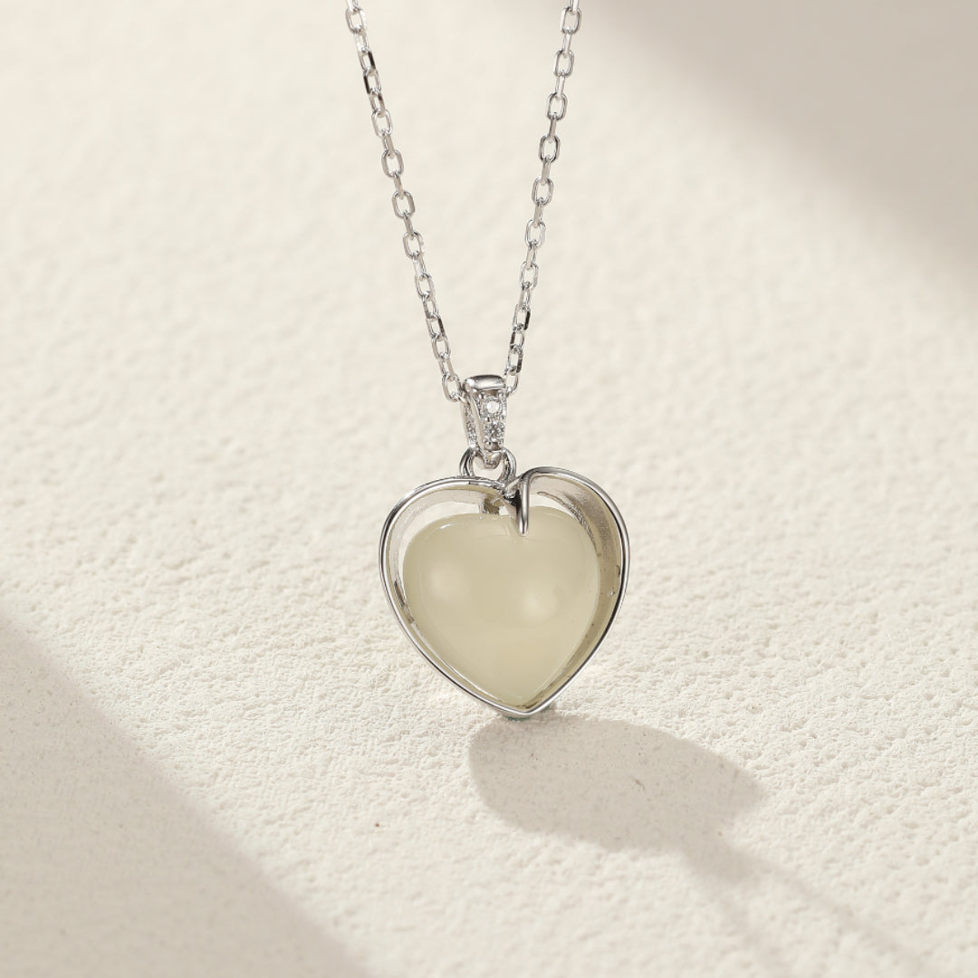 Jade Necklace – Awakening Heart, Silver