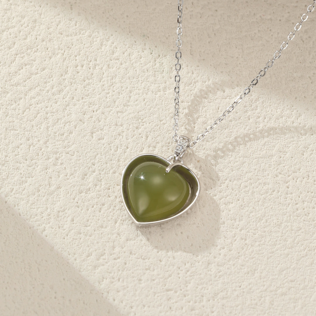 Jade Necklace – Awakening Heart, Silver