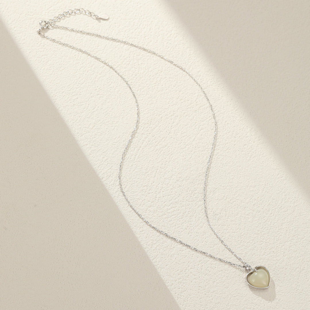 Jade Necklace – Awakening Heart, Silver
