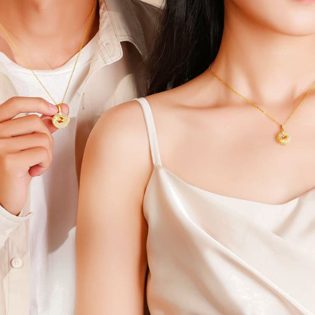 Jade Couple Necklace – Sacred Union, Gold Plated Silver