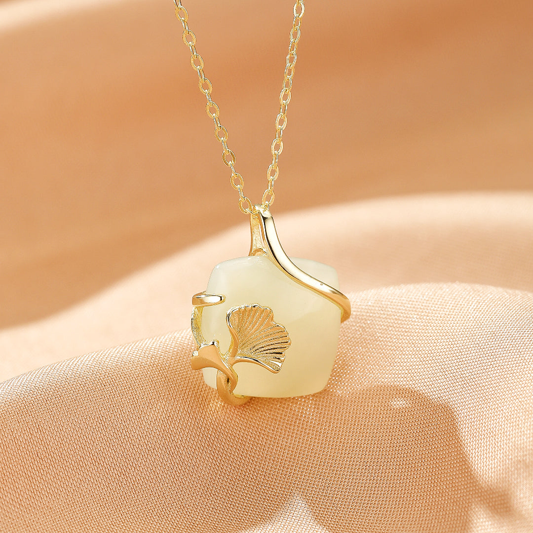 Jade Necklace – Heart Awakening, Gold Plated Silver