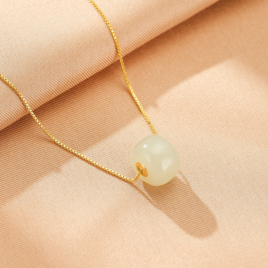 Jade Necklace – Subtle Harmony, Gold Plated Silver