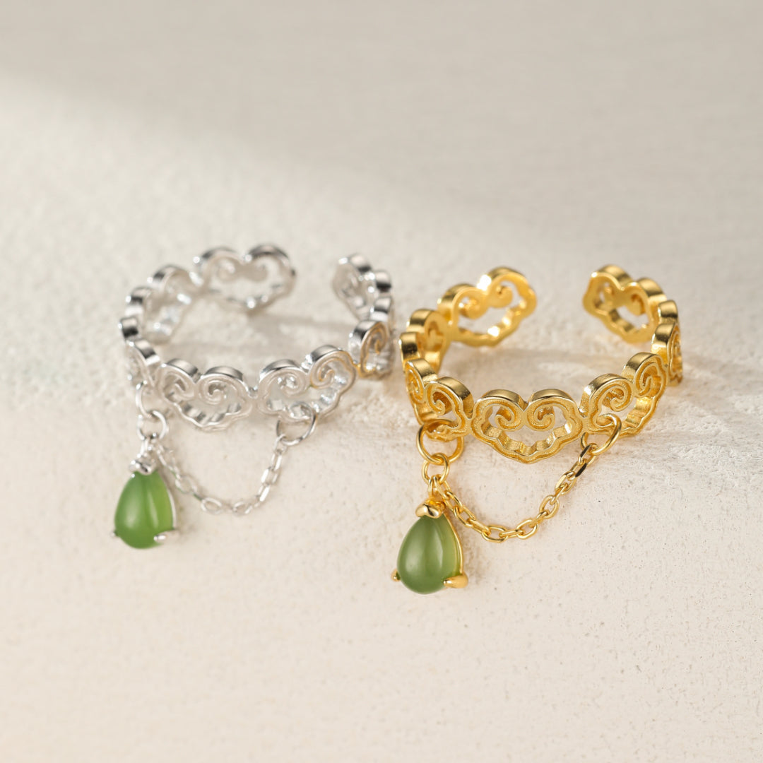 Heaven's Favor — Hetian Jade Cloud Ring - 5