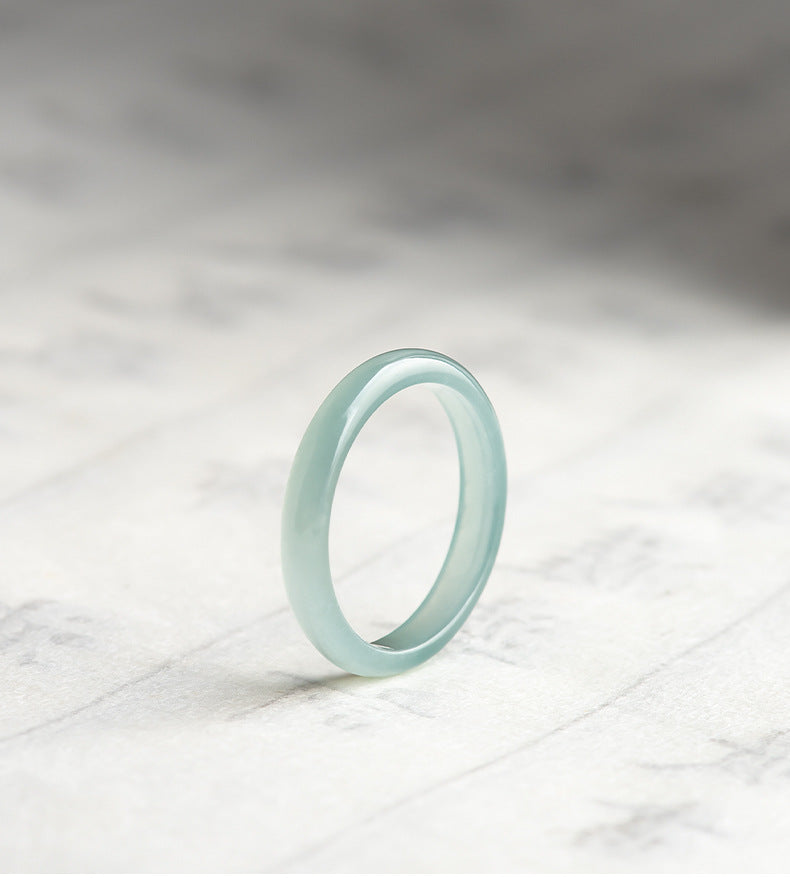 Same Sky Ice Jade Couple Band Ring